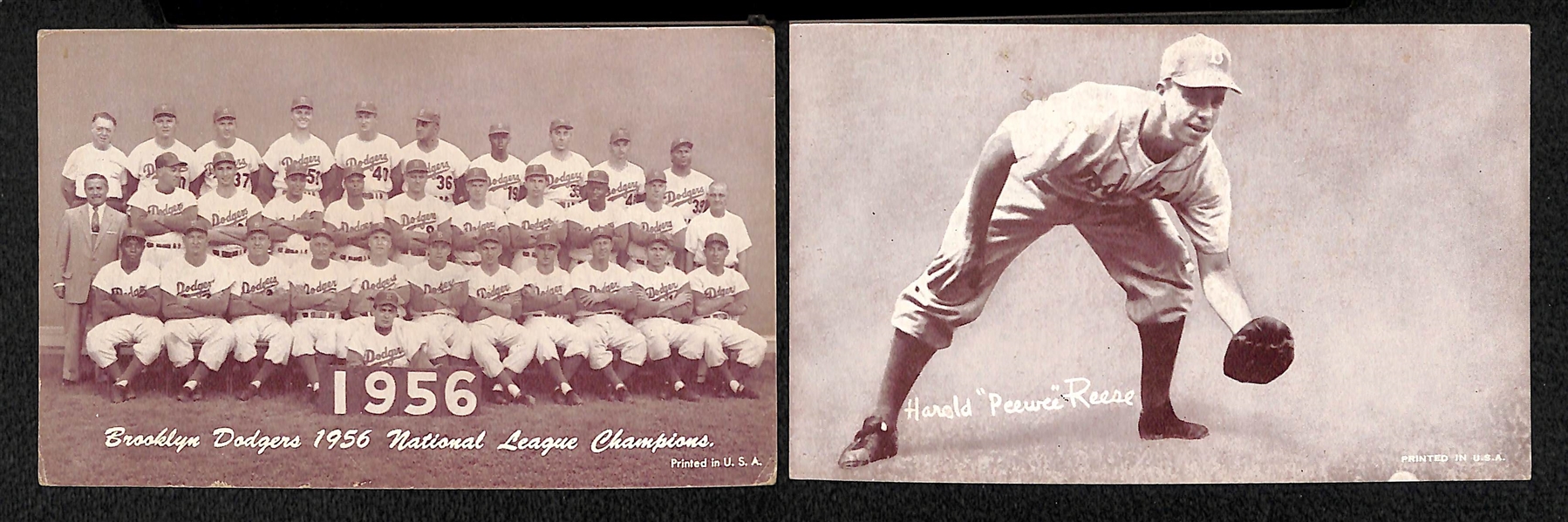Lot of 16 Baseball Exhibit Cards from 1947-1961 w. Roy Campenella